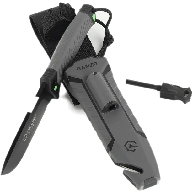 3 - Ніж з паракордом Ganzo G8012V2-GY, сiрий