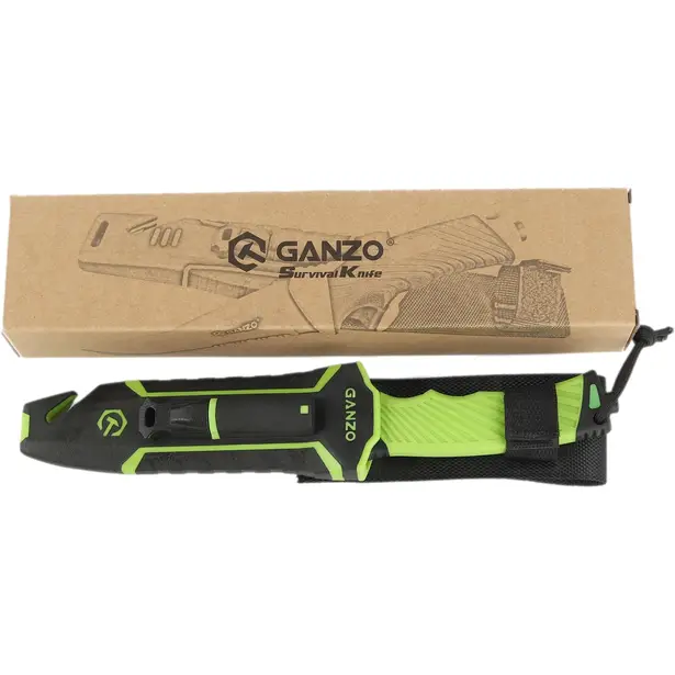 9 - Ніж з паракордом Ganzo G8012V2-LG, зелений