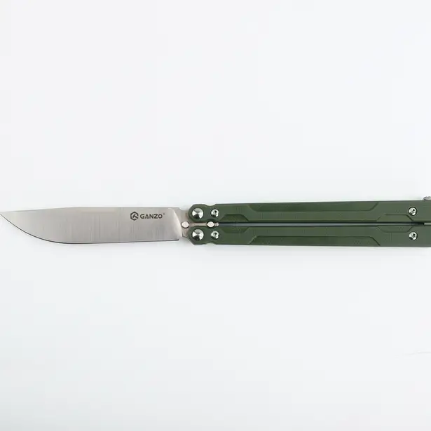 3 - Нiж метелик (балiсонг) Ganzo G766-GR, зелений