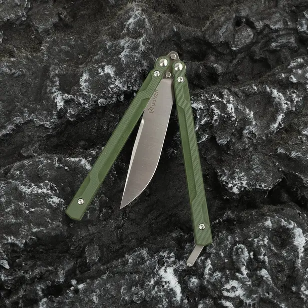 4 - Нiж метелик (балiсонг) Ganzo G766-GR, зелений