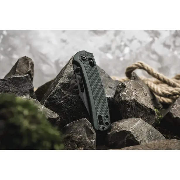 2 - Нiж складаний Ganzo G768PT-GB, синьо-зелений (чорний клинок)