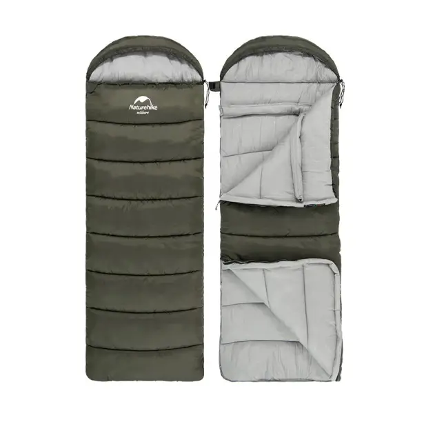 1 - Спальник з капюшоном лівий (1°C) Naturehike U350 NH20MSD07. Зелений