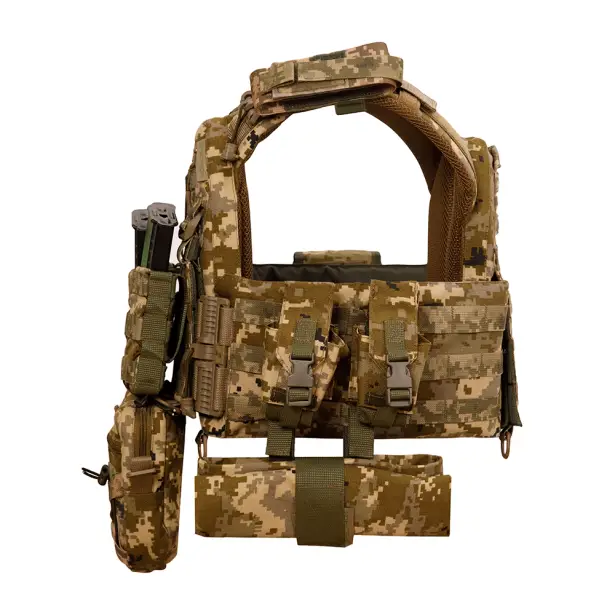 6 - Плитоноска Warmor Gen.3 Pro Max. Система швидкого скидання. (Комплект 7 підсумків). Колір Піксель ММ14