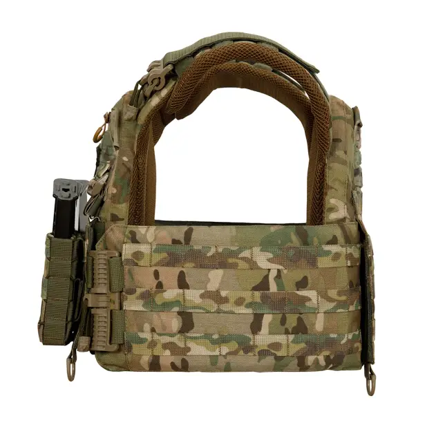 5 - Плитоноска Warmor Gen.3 Pro з системою швидкого скидання. (Комплект 3 підсумки) Molle. Колір Мультикам