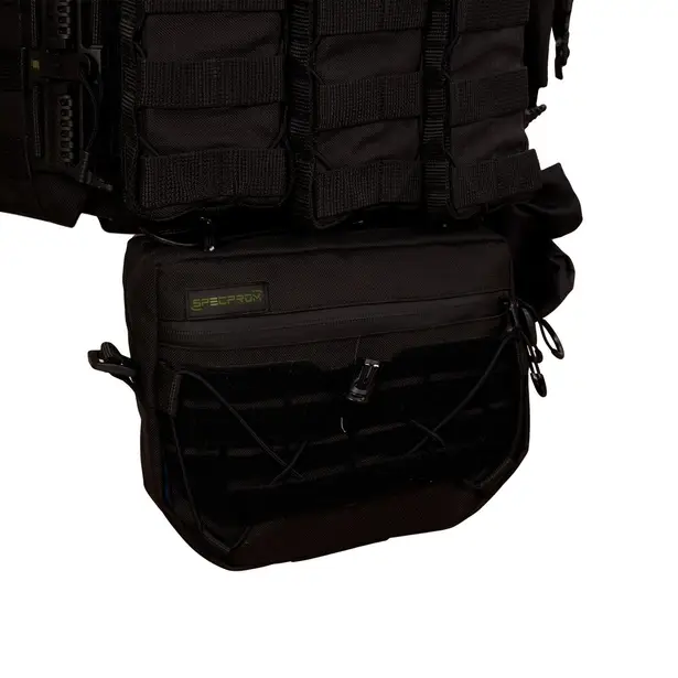9 - Плитоноска Warmor Gen.3 Pro Max. Система швидкого скидання. (Комплект 7 підсумків). Колір Чорний