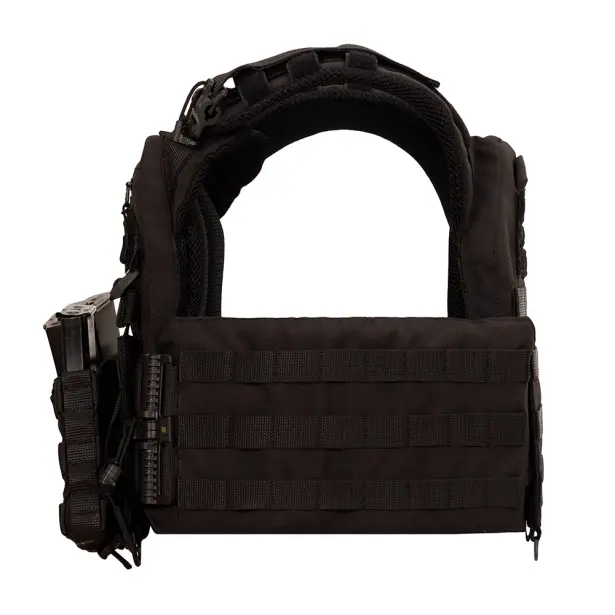 7 - Плитоноска Warmor Gen.3 Pro з системою швидкого скидання. (Комплект 3 підсумки) Molle. Колір Чорний