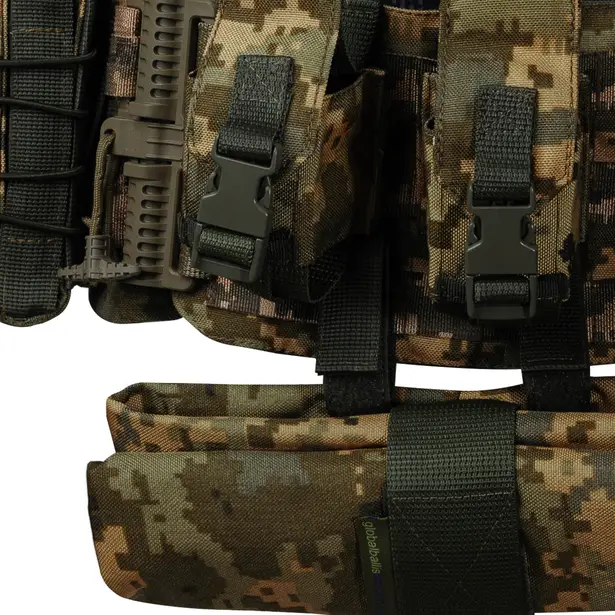 8 - Плитоноска Ares Gen.2. (Комплект 7 підсумків) з системою швидкого скидання. Molle. Колір Піксель