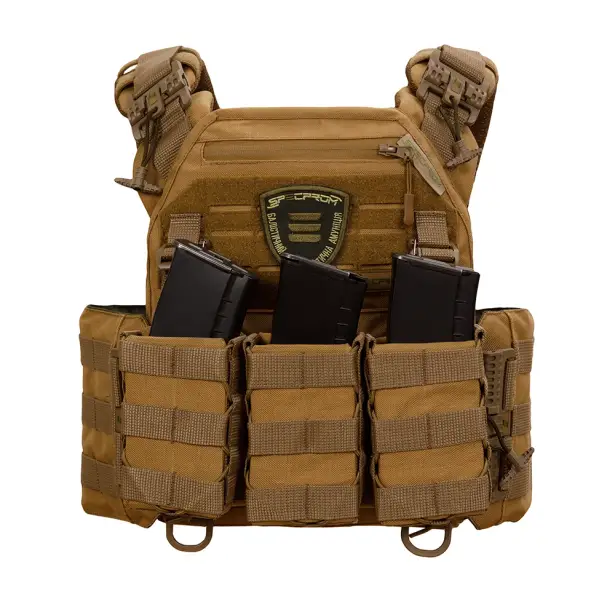 3 - Плитоноска Warmor Gen.3 Pro з системою швидкого скидання. (Комплект 3 підсумки) Molle. Колір Койот