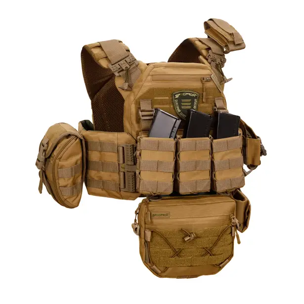 3 - Плитоноска Warmor gen.3 Pro Max. Система швидкого скидання. 7 підсумок. Койот