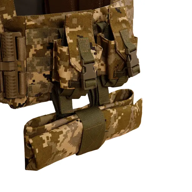 8 - Плитоноска Warmor gen.3 Pro Max XL Піксель ММ14. Система швидкого скидання. 7 підсумок. (Великого розміру)
