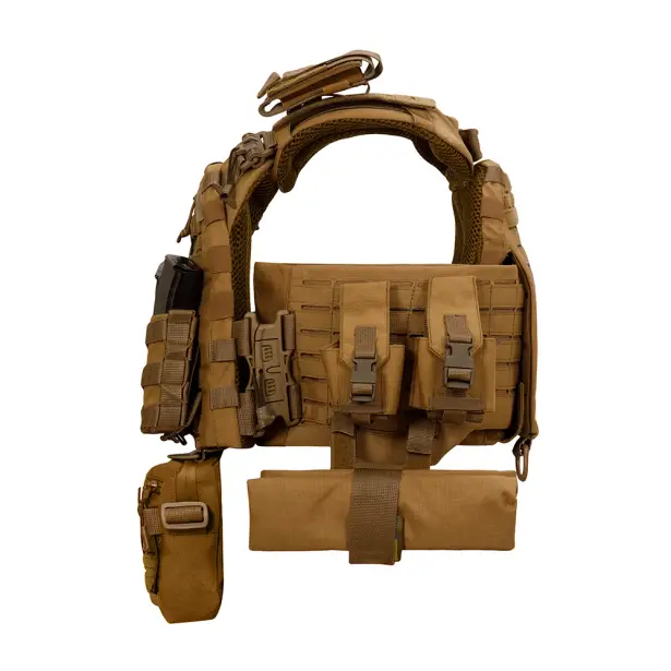 4 - Плитоноска SPECPROM WARMOR Gen.5 V2 з повним комплектом підсумків Койот
