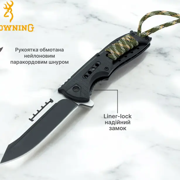 4 - Ніж складний Browning A327, Чорний