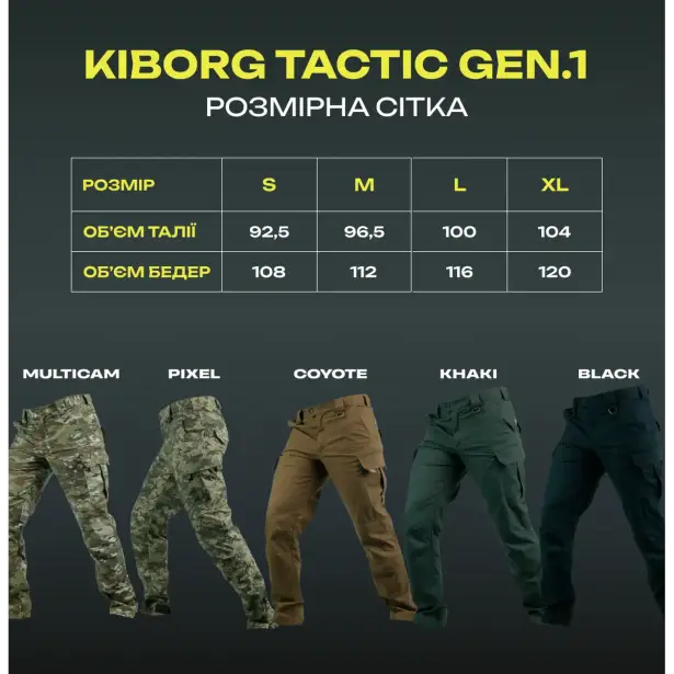 10 - Тактичні штани Kiborg Gen.1. Пиксель