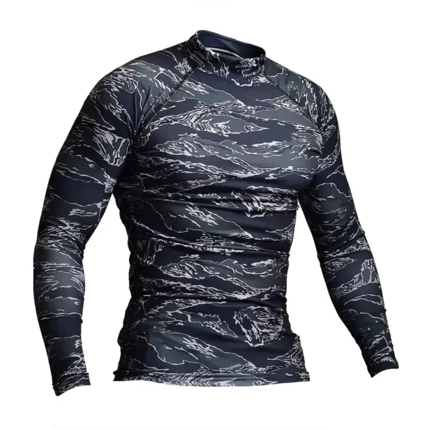 1 - Чоловічий рашгард SPECPROM Black Tiger Stripes Camo