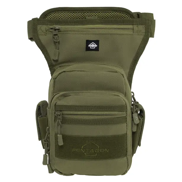 2 - Сумка збройова на стегно Pentagon Max-S 2.0 Gun Thigh Pouch 3,7 л, Олива