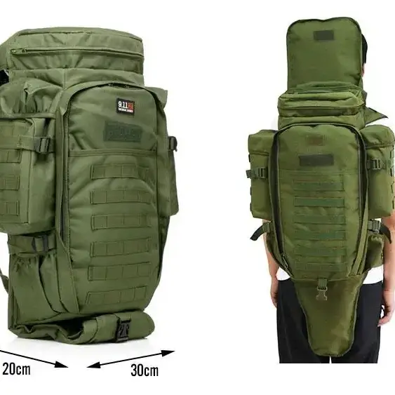 2 - Рюкзак тактичний з відділенням для зброї 9.11 Tactical 60л, Олива