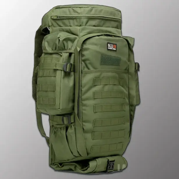 5 - Рюкзак тактичний з відділенням для зброї 9.11 Tactical 60л, Олива