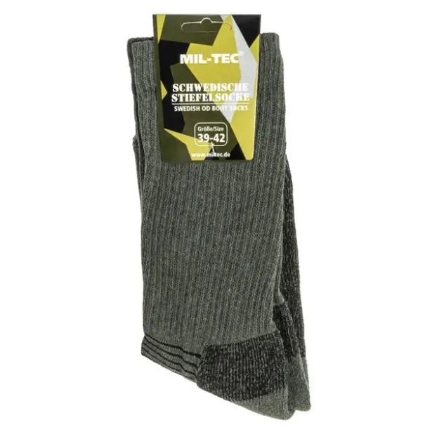 8 - Шкарпетки трекінгові Mil-Tec Swedish Boot Socks, Олива