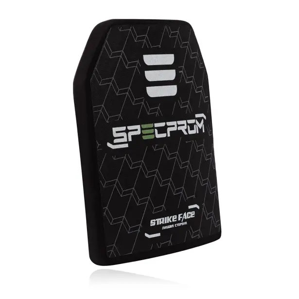 1 - Поліетиленова бронеплита SPECPROM 3-го класу. Вага 1,7 кг. Розмір 26 на 33 см. Чорна