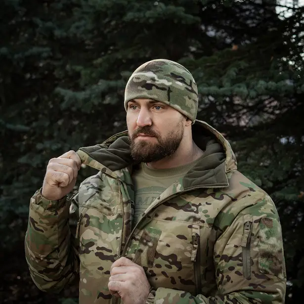 8 - Шапка флісова M-Tac Watch Cap Elite із Slimtex. Мультикам