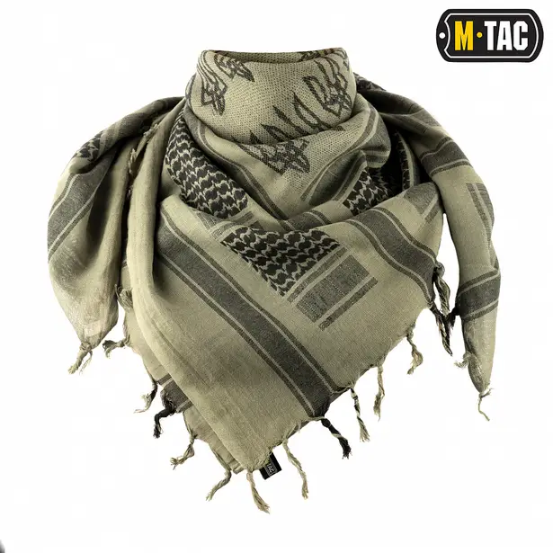 1 - Шарф шемаг, арафатка M-Tac с тризубом. Зеленый