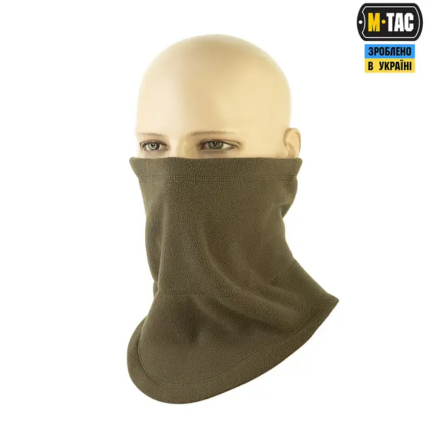 1 - Флісовий баф, шарф M-Tac Elite Fleece анатомічний з затяжкою. Олива