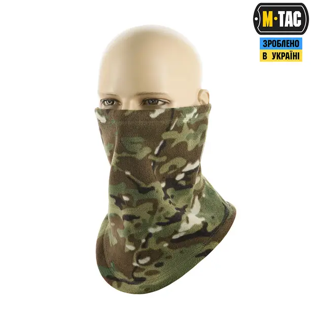 1 - Флісовий баф, шарф M-Tac Elite Fleece анатомічний з затяжкою. Мультикам