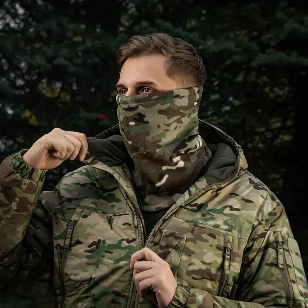 8 - Флісовий баф, шарф M-Tac Elite Fleece анатомічний з затяжкою. Мультикам
