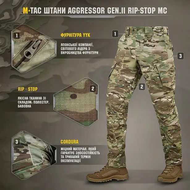 11 - Штани M-Tac Aggressor Gen.II ріп-стоп. Мультикам