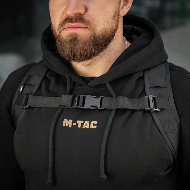 6 - Тактичний рюкзак M-Tac Sturm Elite з ергономічними лямками. Чорний