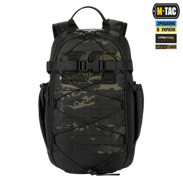 21 - Тактичний рюкзак M-Tac Sturm Elite з ергономічними лямками. Чорний мультикам