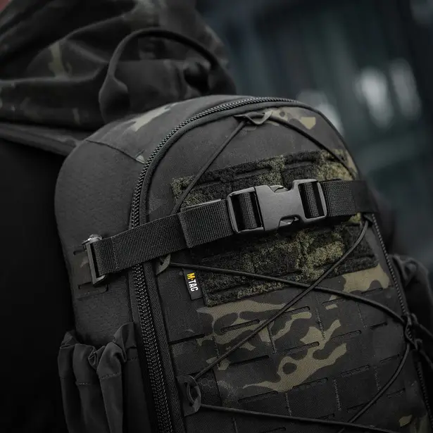 13 - Тактичний рюкзак M-Tac Sturm Elite з ергономічними лямками. Чорний мультикам
