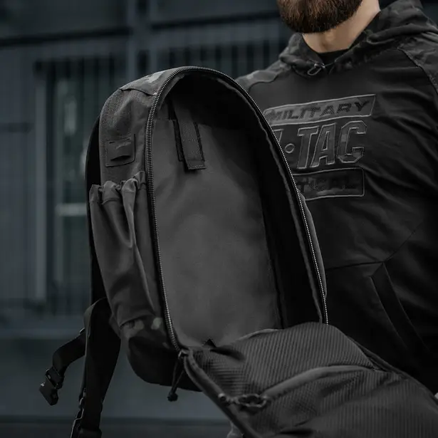 9 - Тактичний рюкзак M-Tac Sturm Elite з ергономічними лямками. Чорний мультикам