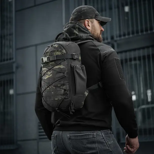 4 - Тактичний рюкзак M-Tac Sturm Elite з ергономічними лямками. Чорний мультикам
