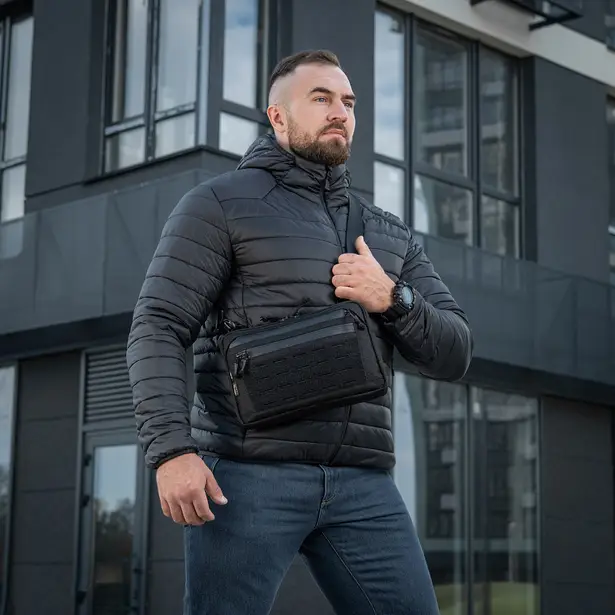 4 - Тактична сумка M-Tac Admin Bag Medium Elite Hex з липучкою. Чорний