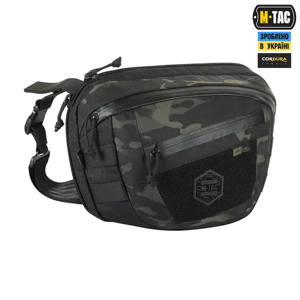 3 - Сумка через плече M-Tac Sphaera Hex Hardsling Bag Elite Large з липучкою. Мультикам чорний
