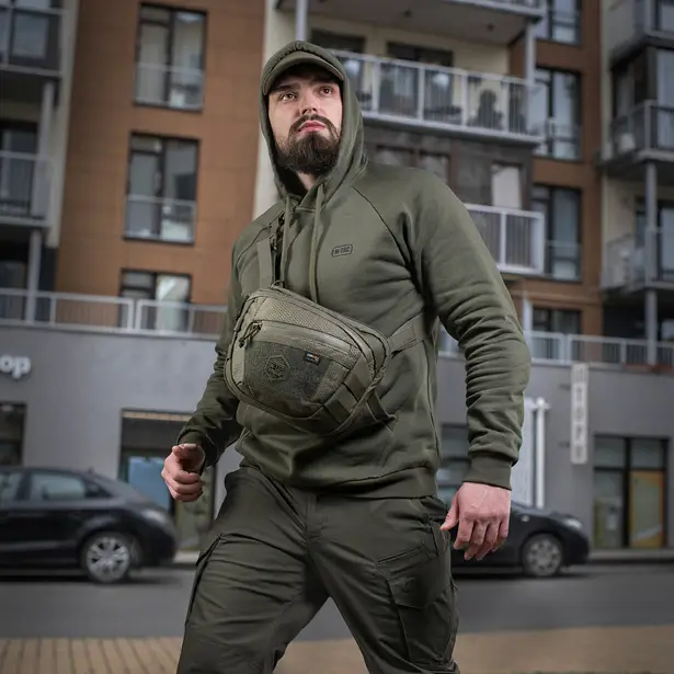11 - Сумка через плече M-Tac Sphaera Hex Hardsling Bag Elite Large з липучкою. Олива