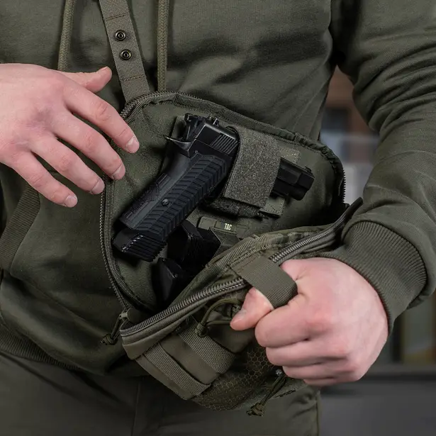 10 - Сумка через плече M-Tac Sphaera Hex Hardsling Bag Elite Large з липучкою. Олива