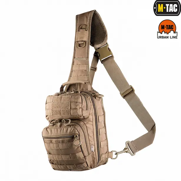 1 - Тактична сумка через плече M-Tac Urban Line City Hunter Hexagon. Койот