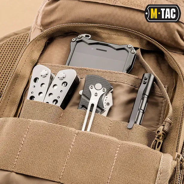 3 - Тактична сумка через плече M-Tac Urban Line City Hunter Hexagon. Койот
