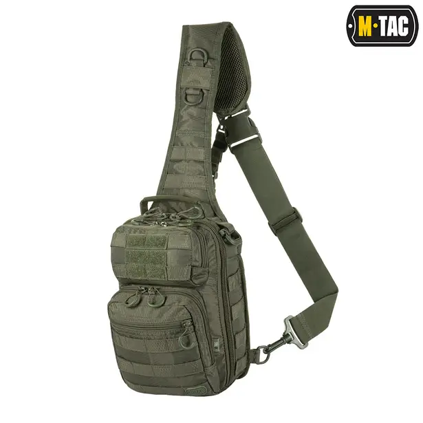 1 - Тактична сумка через плече M-Tac Urban Line City Hunter Hexagon. Олива