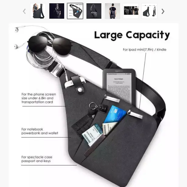2 - Сумка месенджер Crossbody 4634 кобура. Графіт