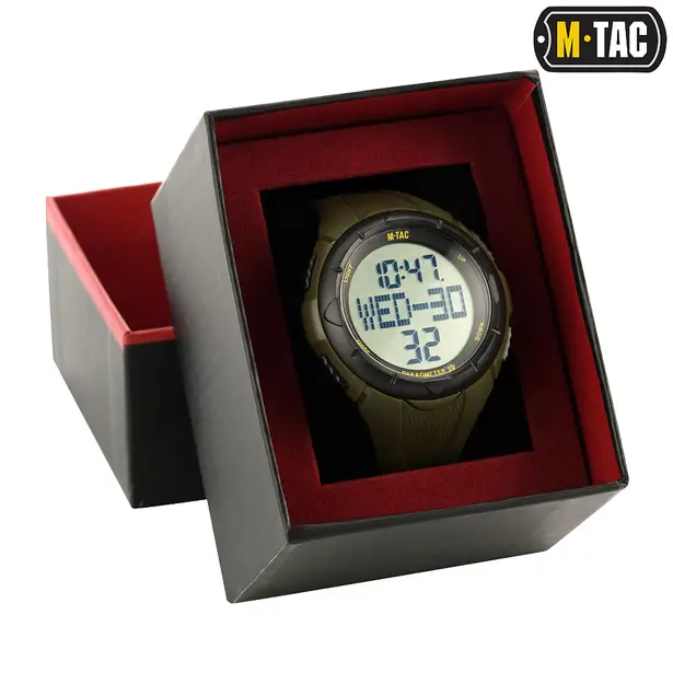 3 - Тактичний годинник M-Tac з крокоміром. Олива