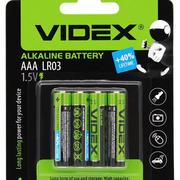 1 - Батарейка Videx LR3/AAA / ALKALINE шт