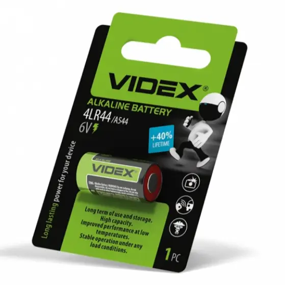 1 - Батарейка Videx 4LR44/A544/Alkaline