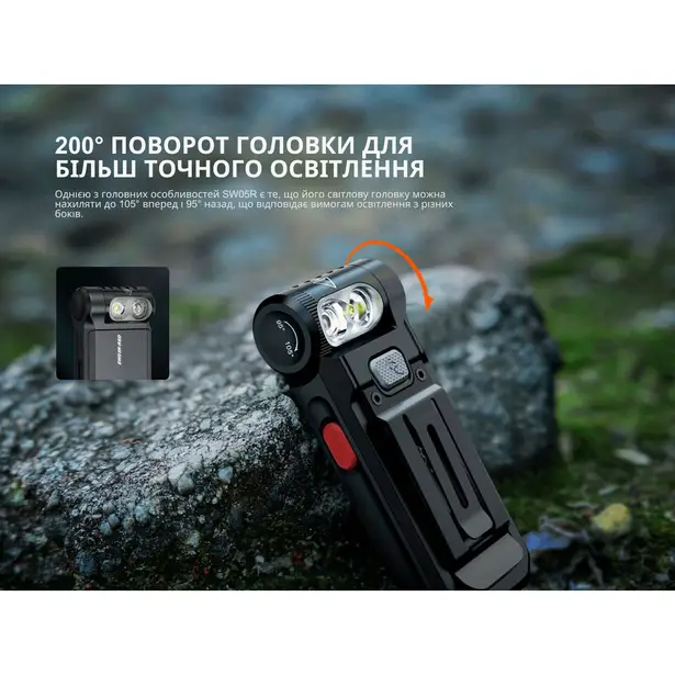 8 - Ліхтар ручний Fenix ​​SW05R-RED LED. Чорний