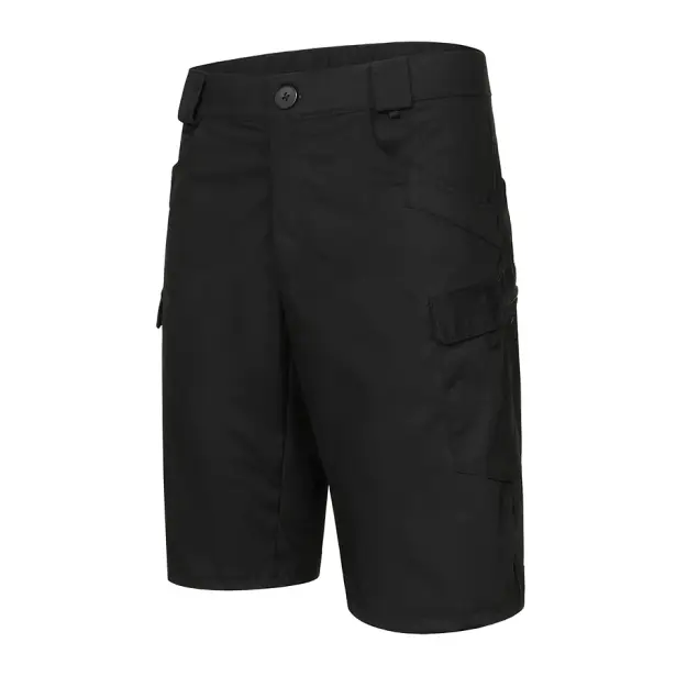 4 - Тактичний літній костюм з убаксом Combatant Raider Core короткий рукав та шортами Rip-Stop PolyCotton SPECPROM. Чорний