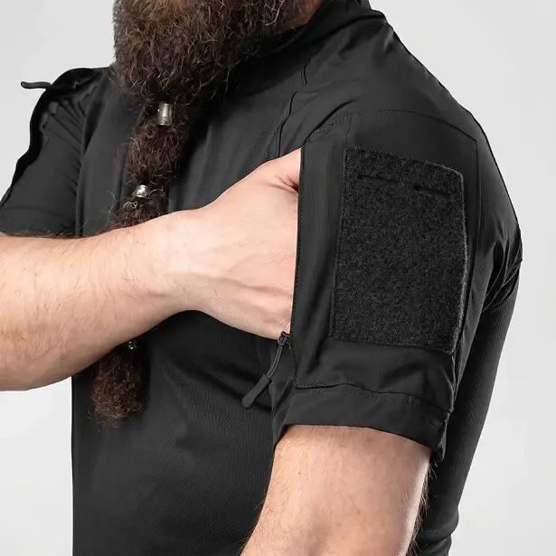 6 - Тактичний літній костюм з убаксом Combatant Raider Core короткий рукав та шортами Rip-Stop PolyCotton SPECPROM. Чорний