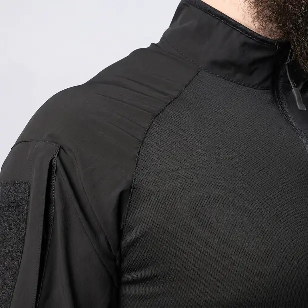 9 - Тактичний літній костюм з убаксом Combatant Raider Core короткий рукав та шортами Rip-Stop PolyCotton SPECPROM. Чорний