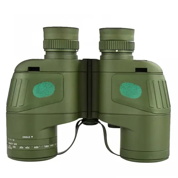 1 - Бинокль Waterproof army 10×50 с компасом и дальномерной сеткой. Олива
